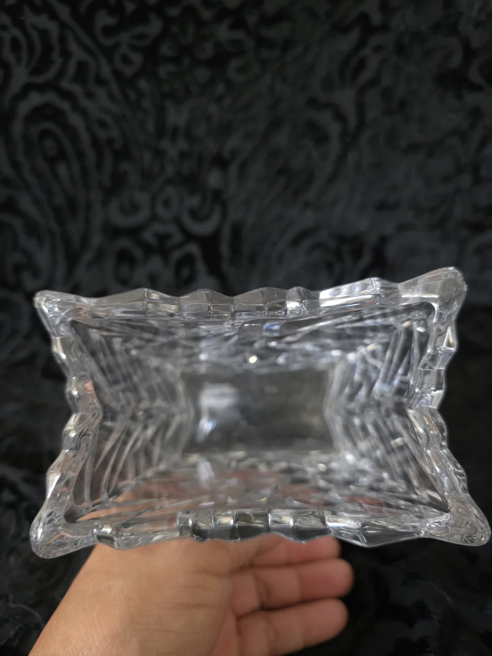 Rosenthal Studio Crystal Patterned Square Vase Linie Germany Signed